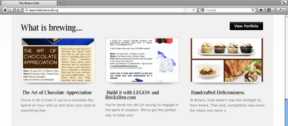 The Broers Cafe Website (Jun 2013) - BricksBen Build it wIth LEGO Workshop